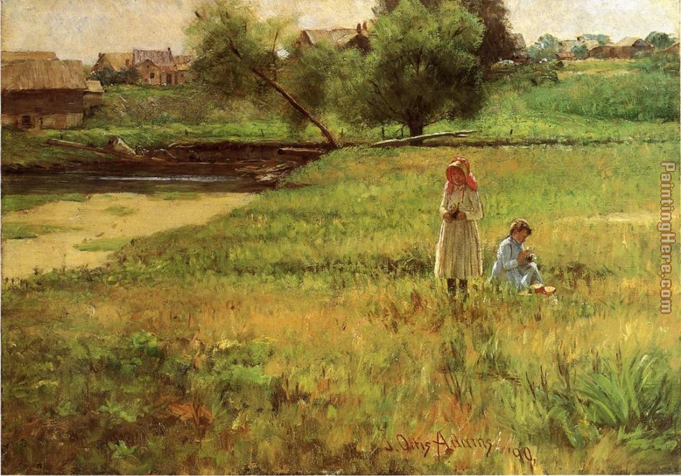 Summertime 1890 painting - John Ottis Adams Summertime 1890 art painting